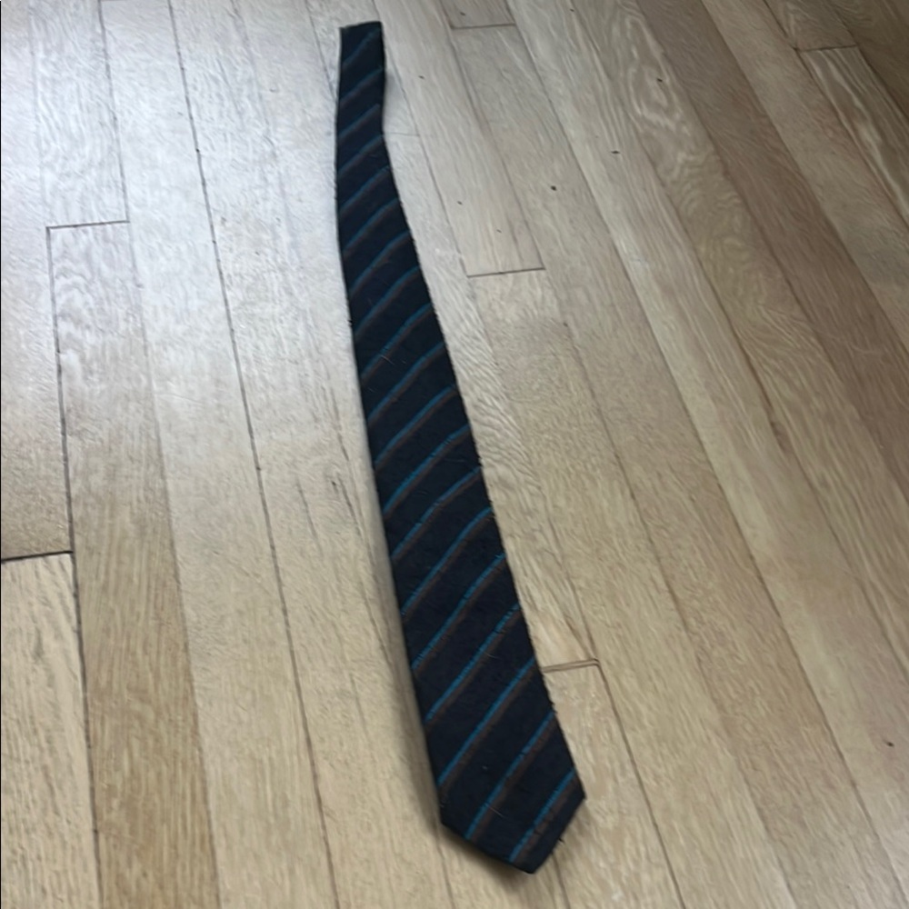 Thomas Pink, Black, Blue, and Brown Striped Tie